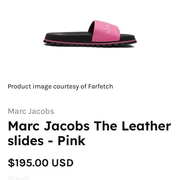 Marc Jacobs Black and Pink Slide Sandals - Picture 3 of 3